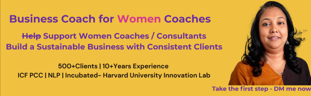 Kavitha Boobathy, ICF-PCC business coach for women coaches and consultants